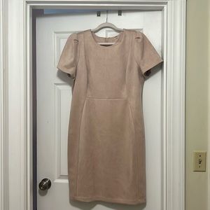Calvin Klein size. 16 pink faux suede sheath dress. Excellent condition.